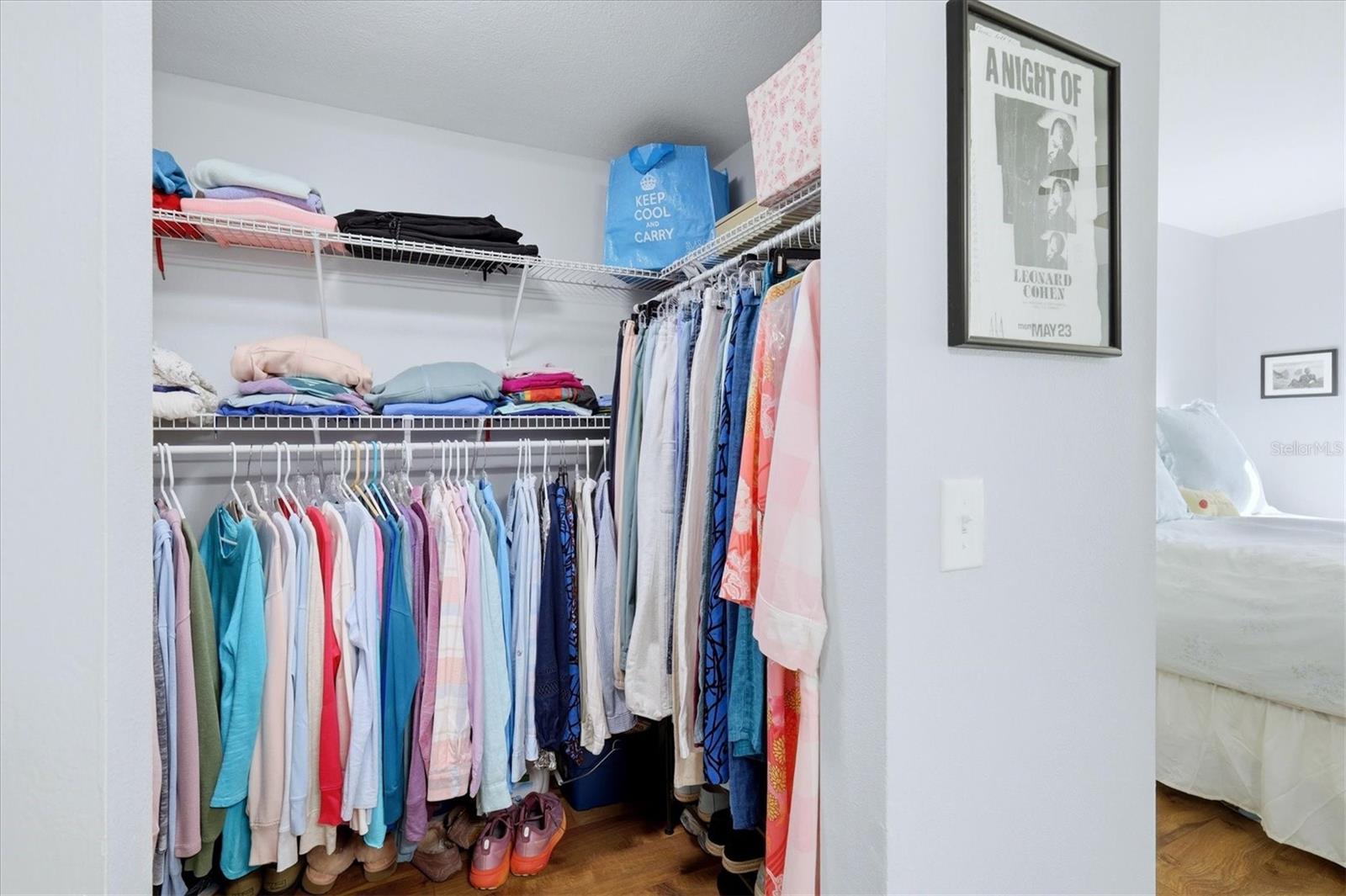 Large walk-in closet in primary bedroom