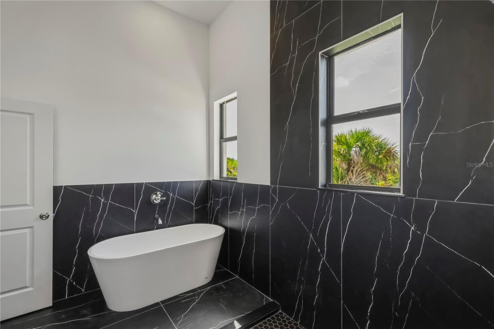 Free Standing Soaking Tub. And Walk-In Shower.