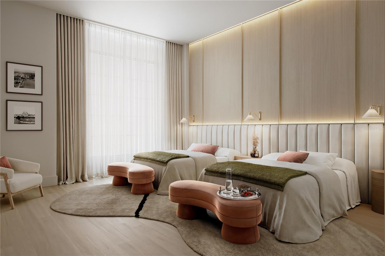 Two of three beautifully appointed guest suites, offering a refined and private retreat for visiting guests.