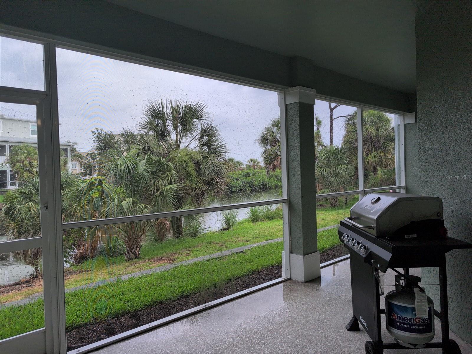 Patio and Bbq on main garage level