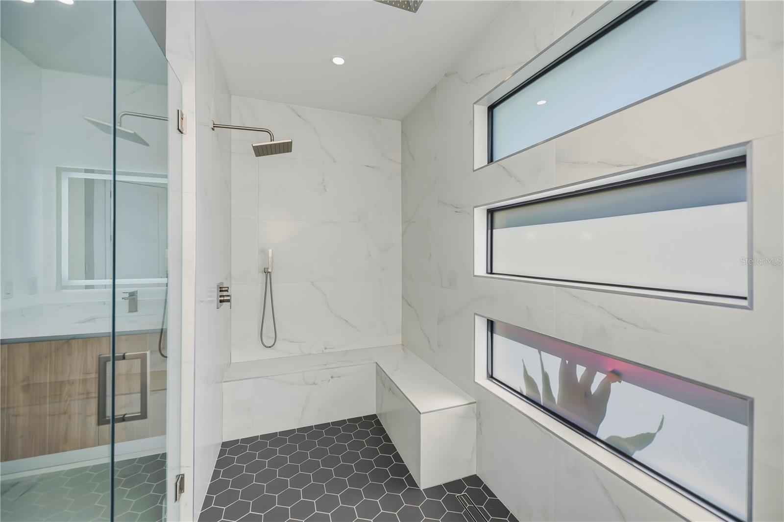 Spa Inspired with Bench Seating.