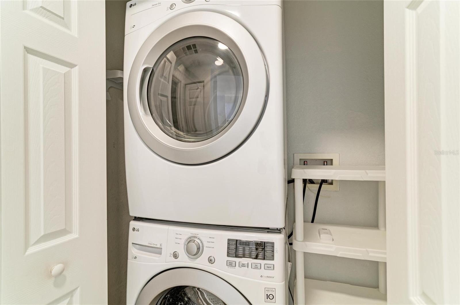 Stackable Laundry Closet Off Kitchen