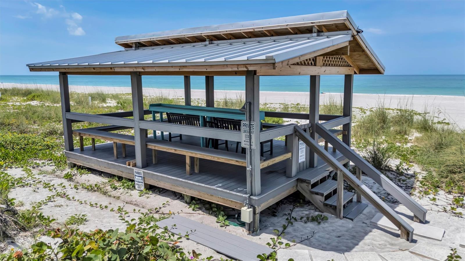 Private Tiki for residents of Longboat Key Estates with Deeded Beach Access.
