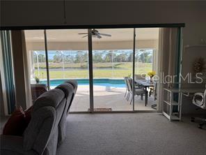view of the pool from the family room