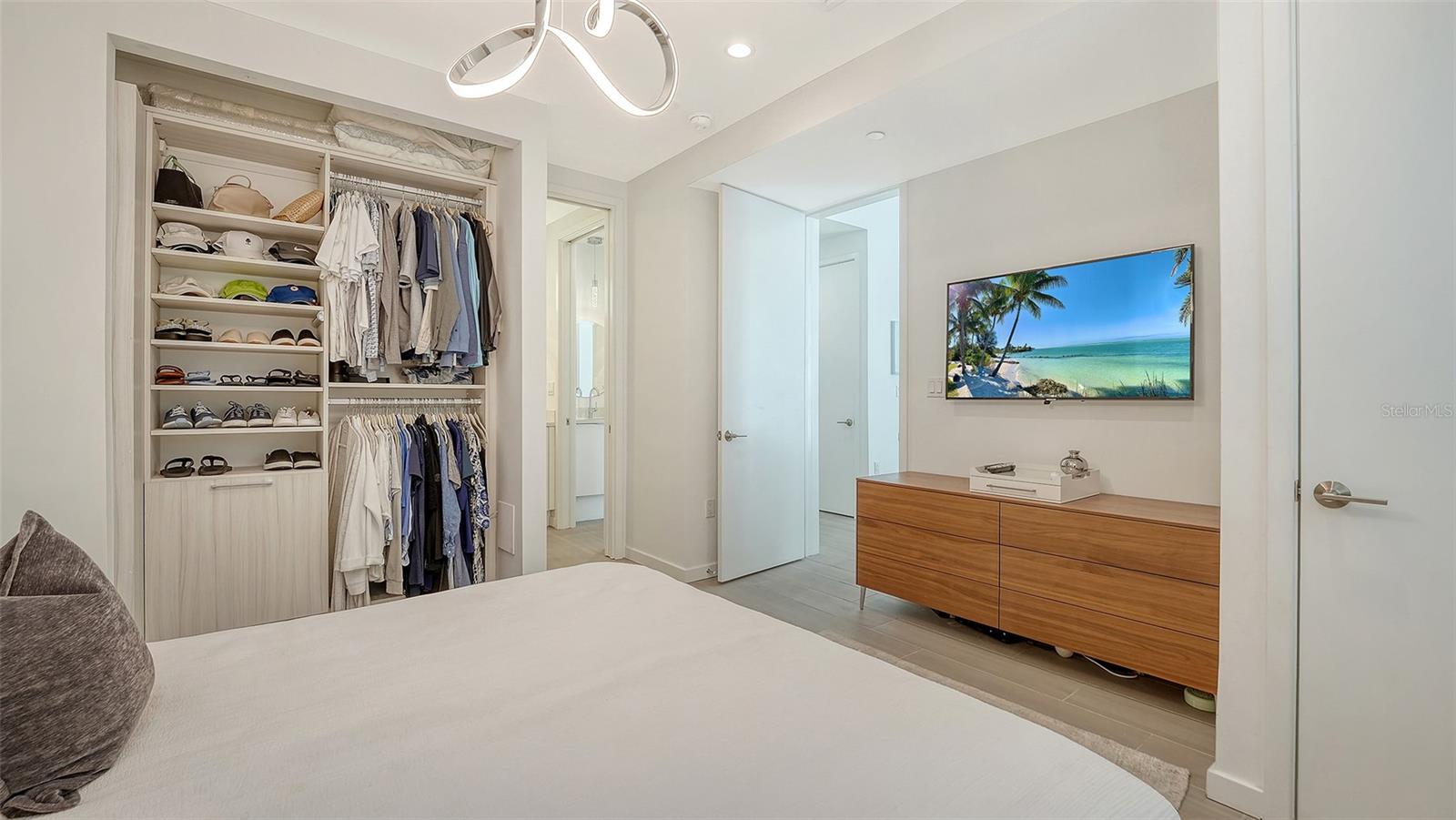 Amazing closet built ins provide ample storage for the new owners.
