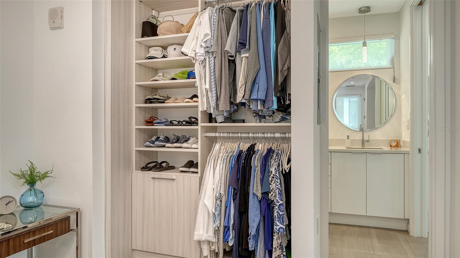 Amazing closet built ins provide ample storage for the new owners.