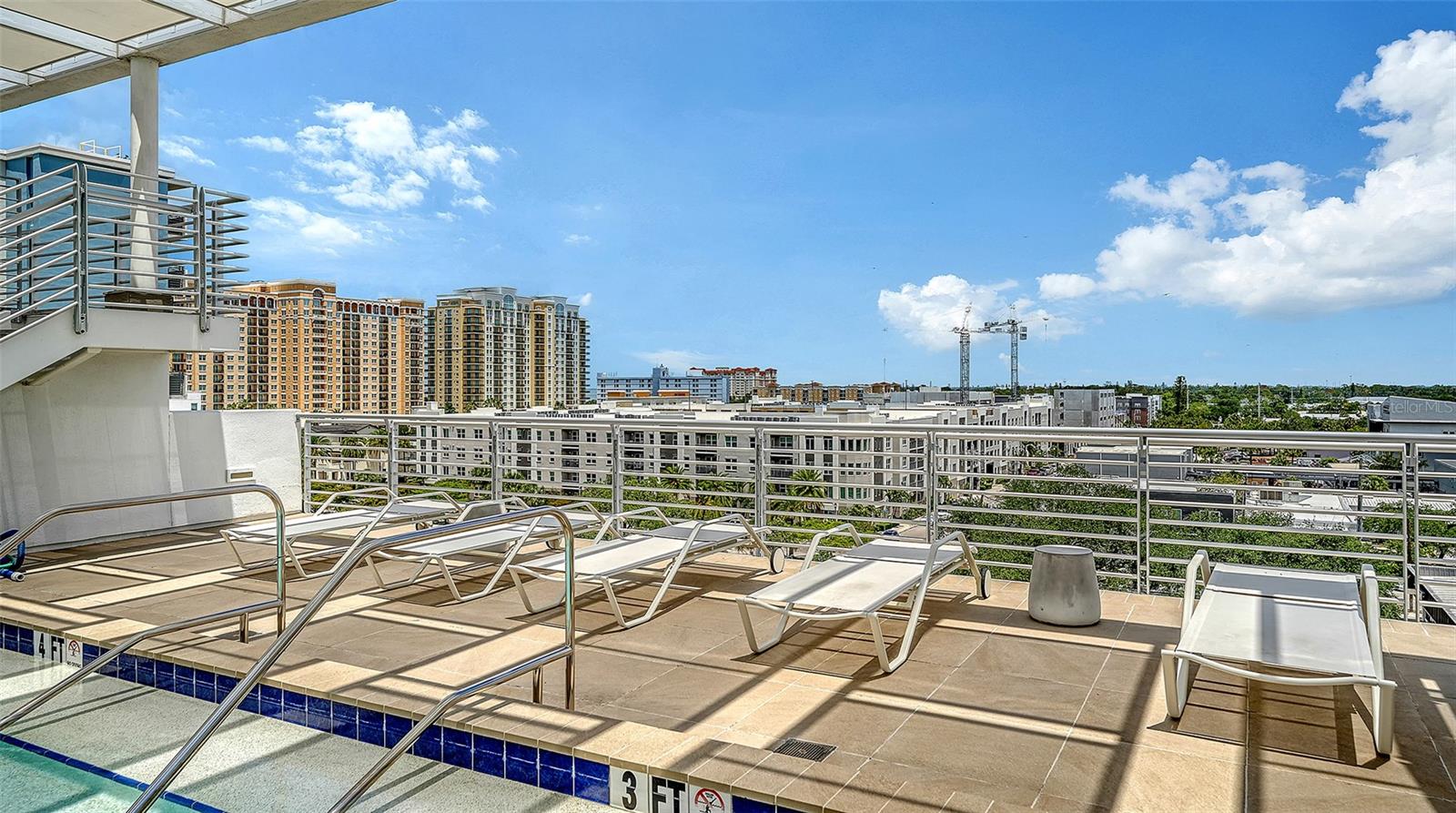 Solar heated rooftop pool wtih unobstructed city views of Sarasota.