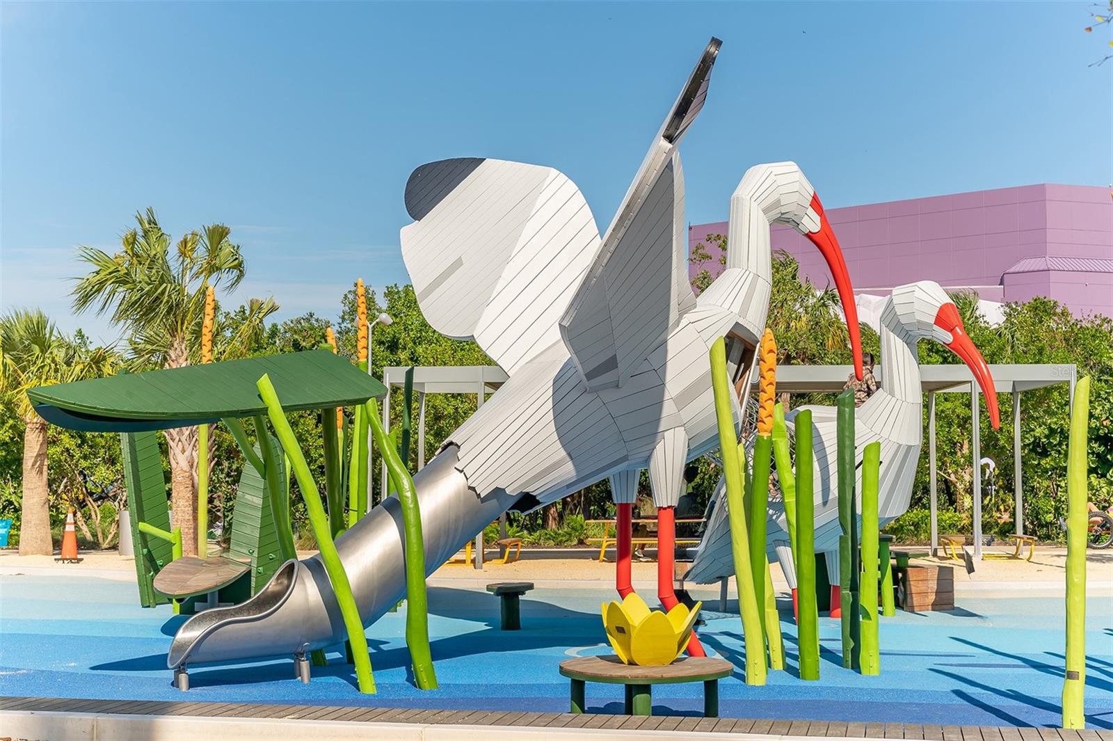 The public 53 acre sarasota bay park has a playground, kayak trails, walking trails, concessions and event centers.