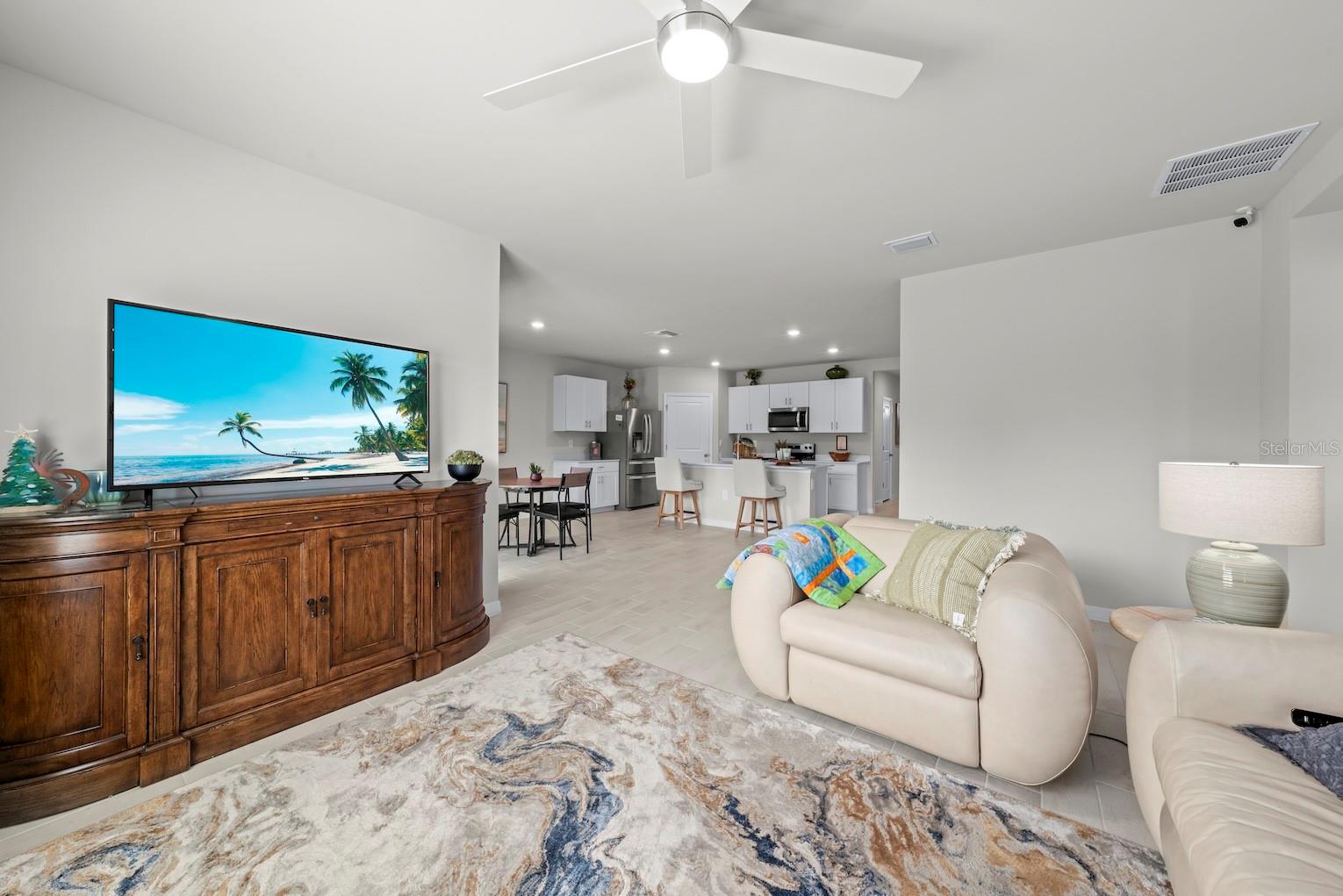 Living room off of the kitchen - great for entertaining!