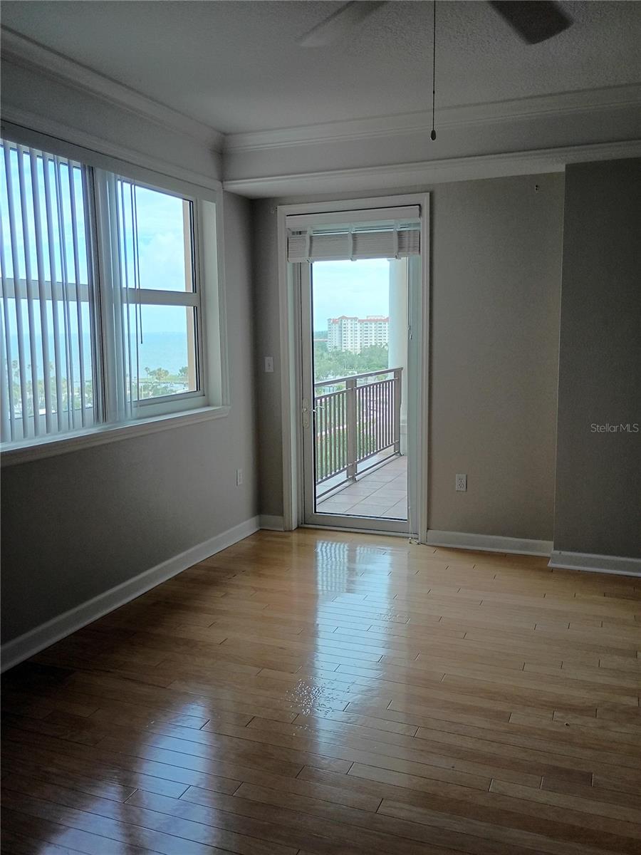 Door to balcony, plus sliding glass door in Bedroom