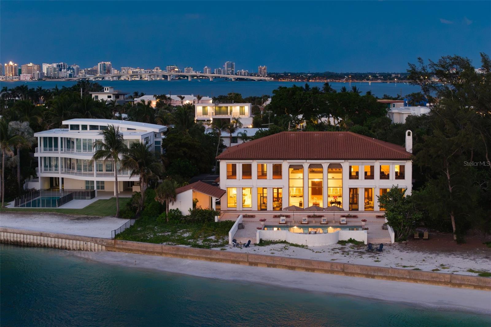The beautiful city lights of Sarasota... quiet here at 1157 Westway... a few minutes drive and you can have all the lovely dining, shopping, theatre and live music you like!