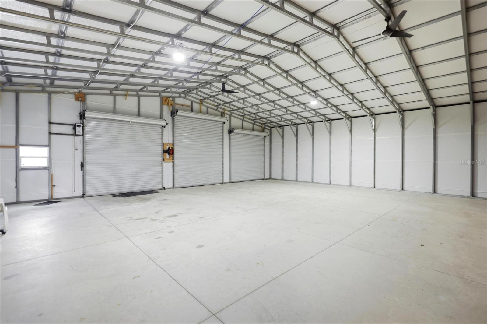 three roll up doors