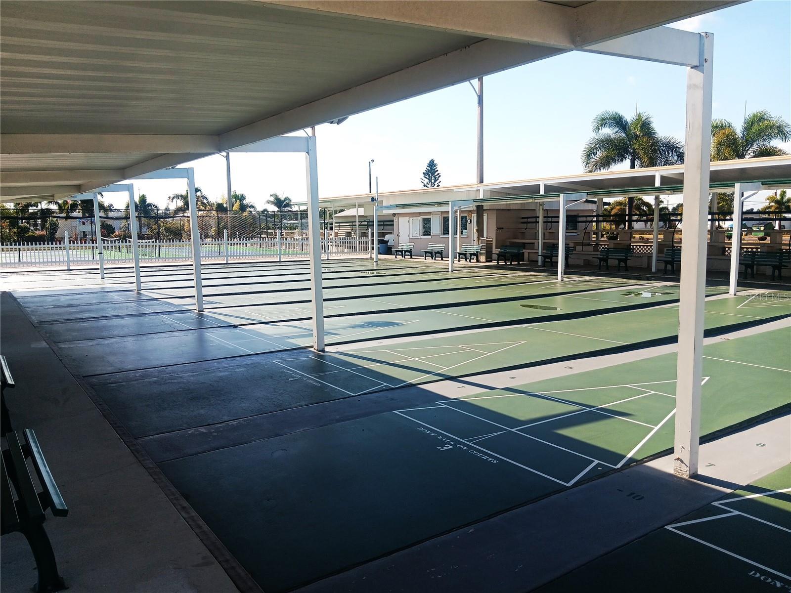 Shuffleboard courts.