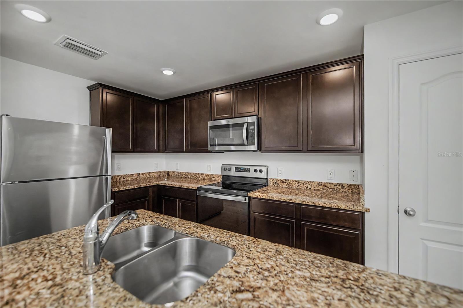 Double Sink with Stainless Steel Appliances