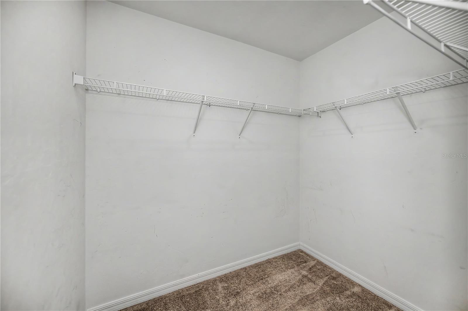 Large Primary Suite Closet with Storage Shelving