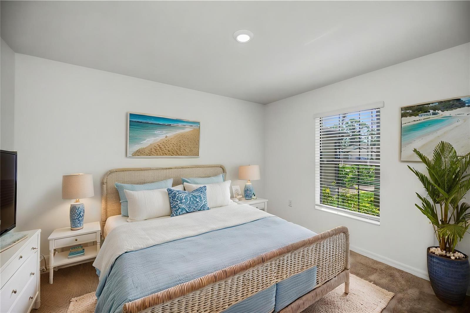 Virtually Staged Second Bedroom Abundant Natural Light