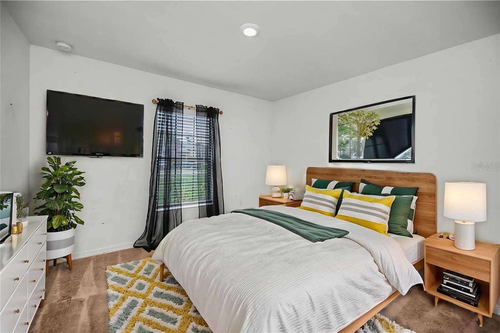 Virtually Staged Third Bedroom highlighting Spacious Layout