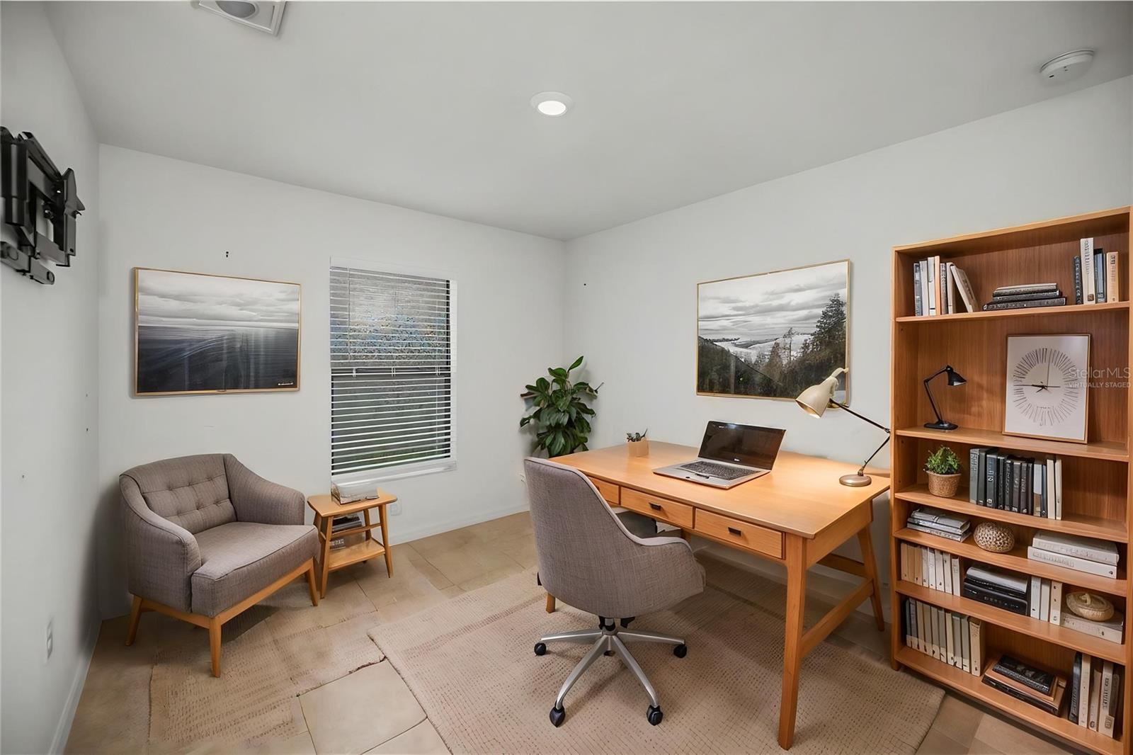 Flexible Bonus Room Virtually Staged as Office
