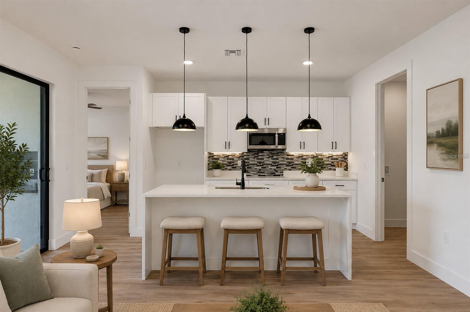 Staged - Kitchen and Dining Area