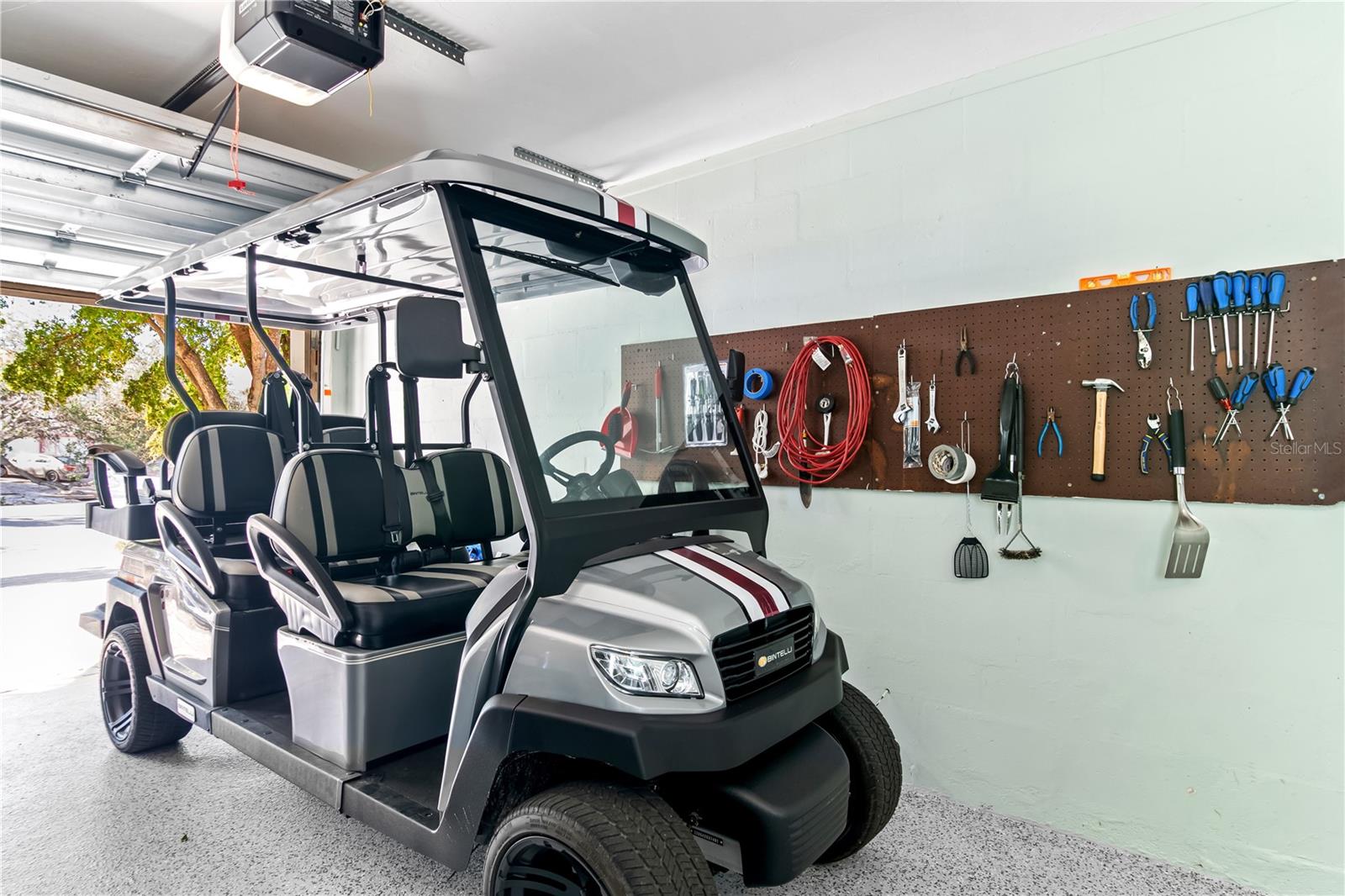 Golf cart/garage area