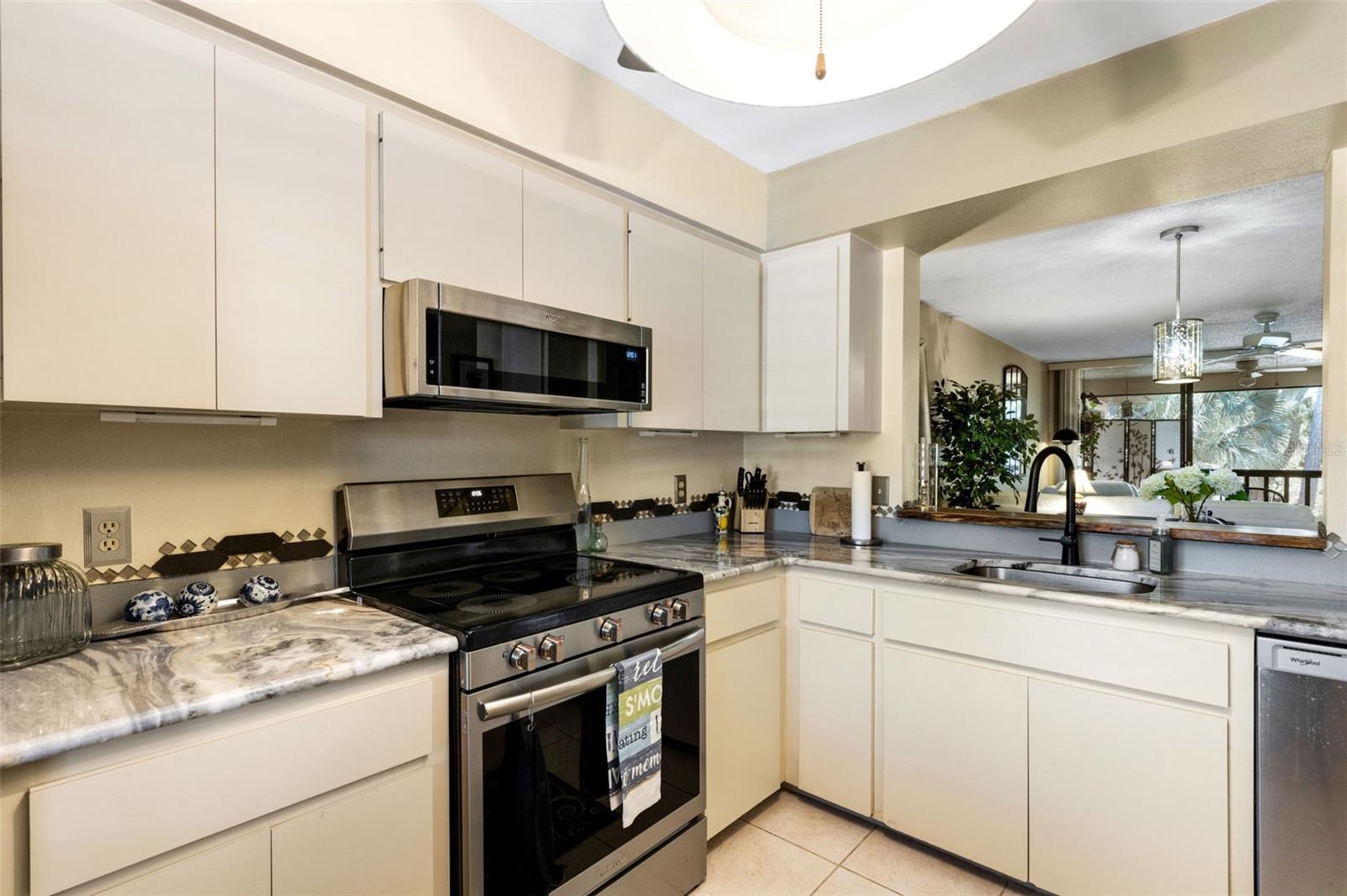 Beautiful countertops and updated appliances.