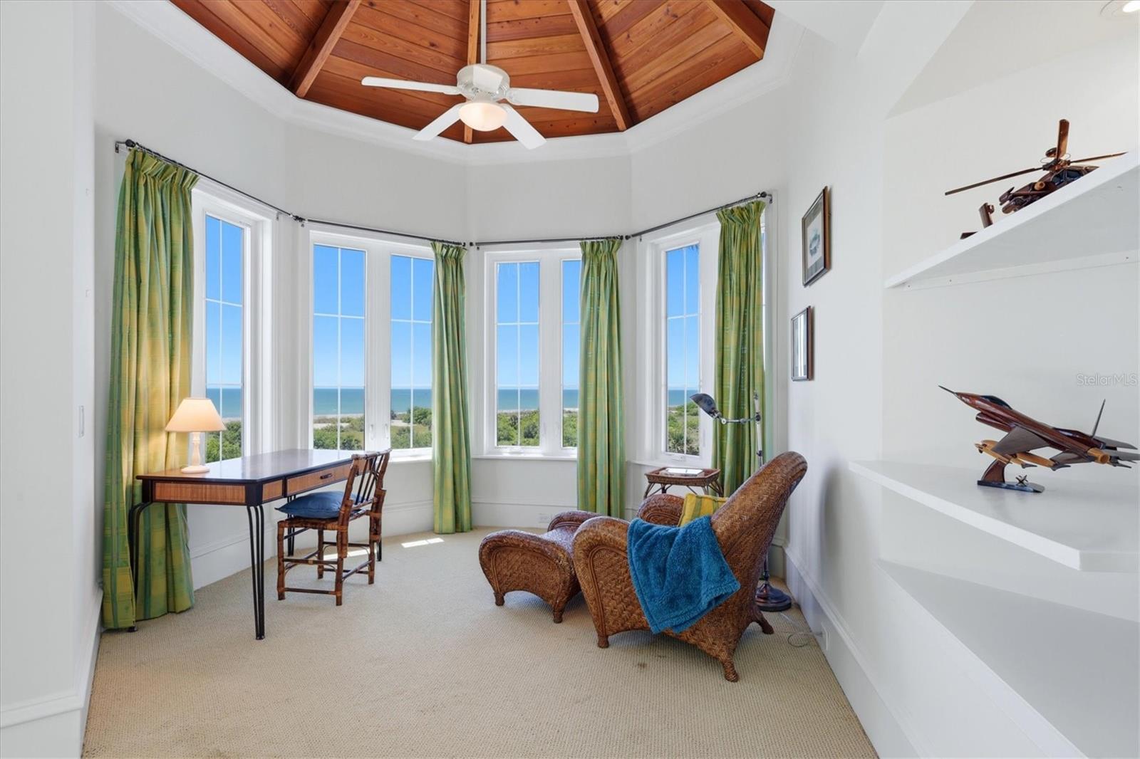 Lovely turret sitting area with panoramic Gulf views