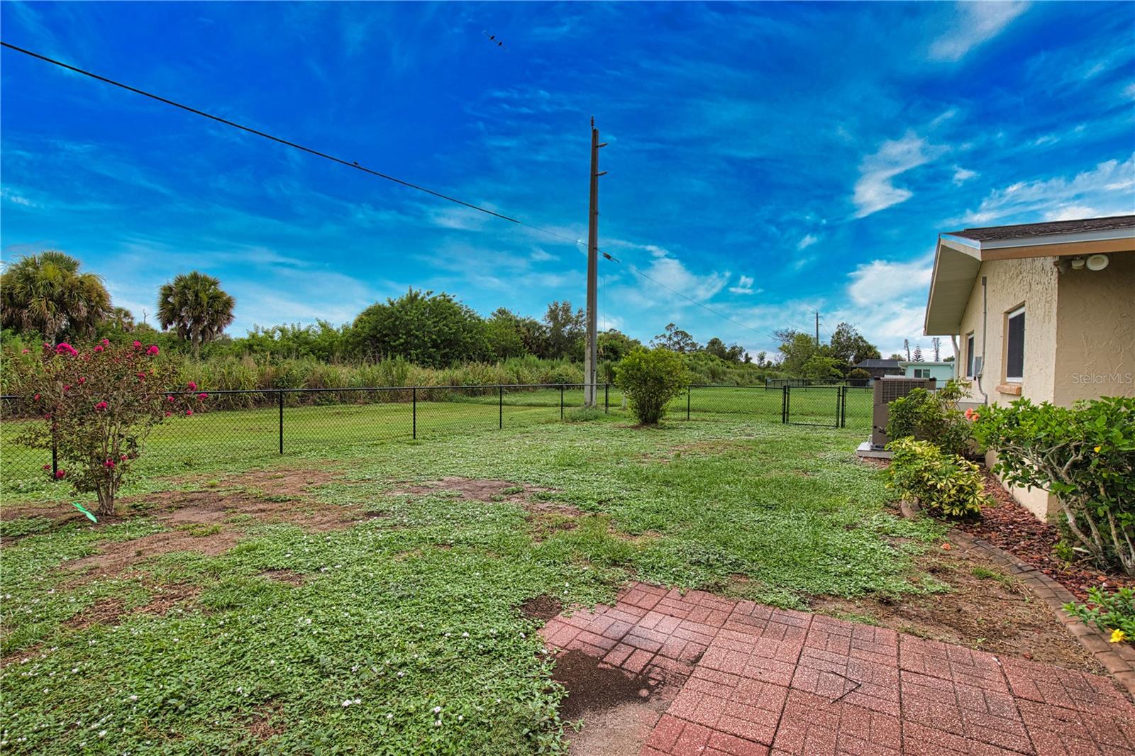 Fenced in back yard