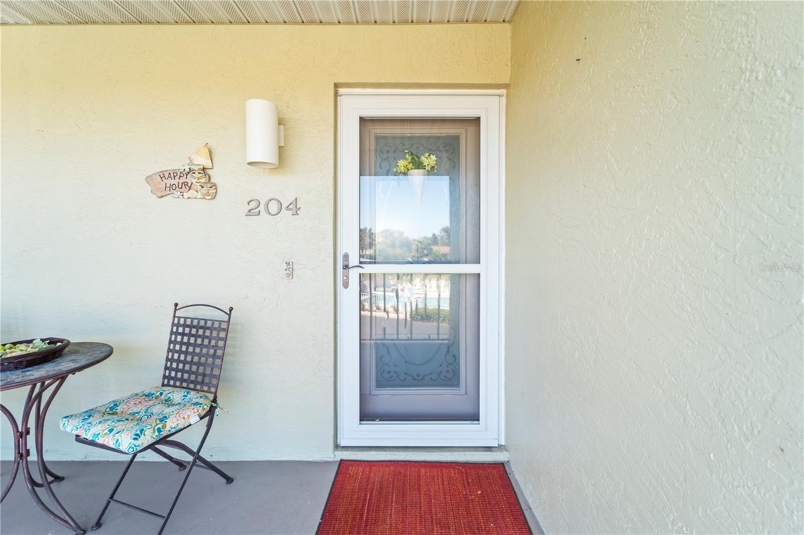 Protected storm door