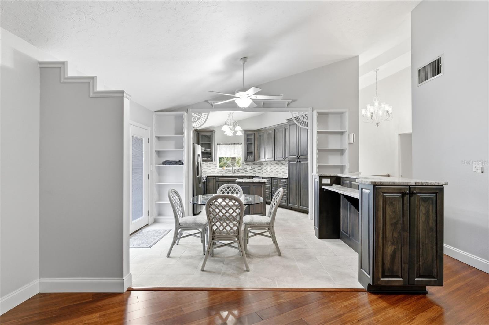 BREAKFAST AREA & KITCHEN FROM DINING ROOM