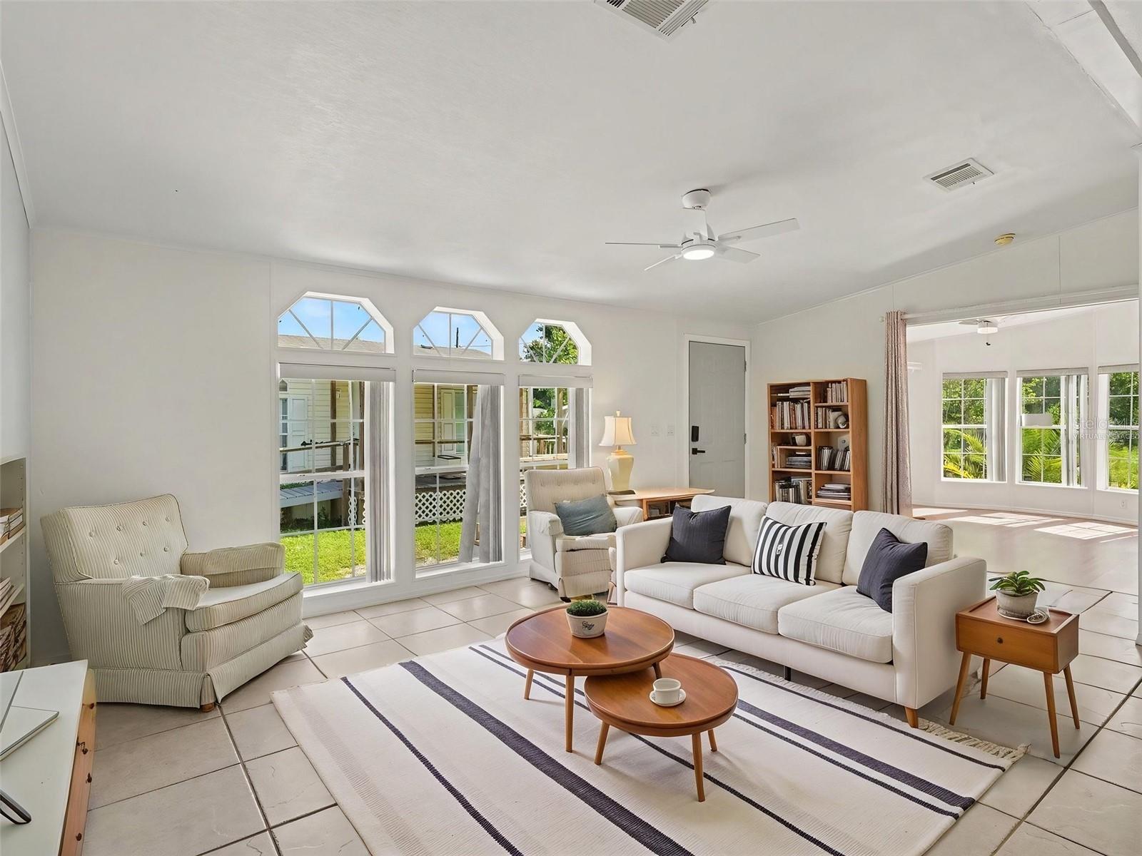 Virtually Staged Living and Family Room