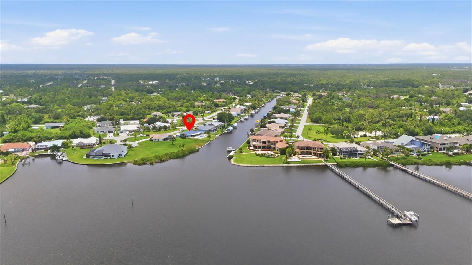 Shot over the Myakka river looking southwest to home with marker