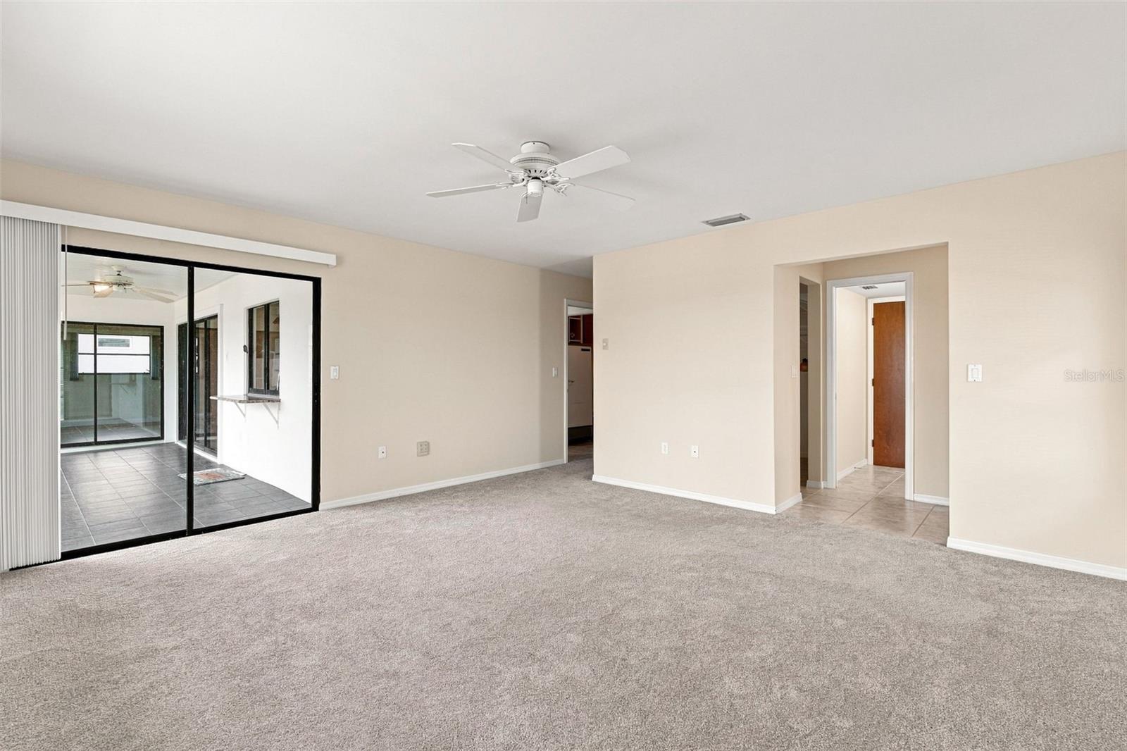 Primary Bedroom is Spacious with Direct Access to Patio