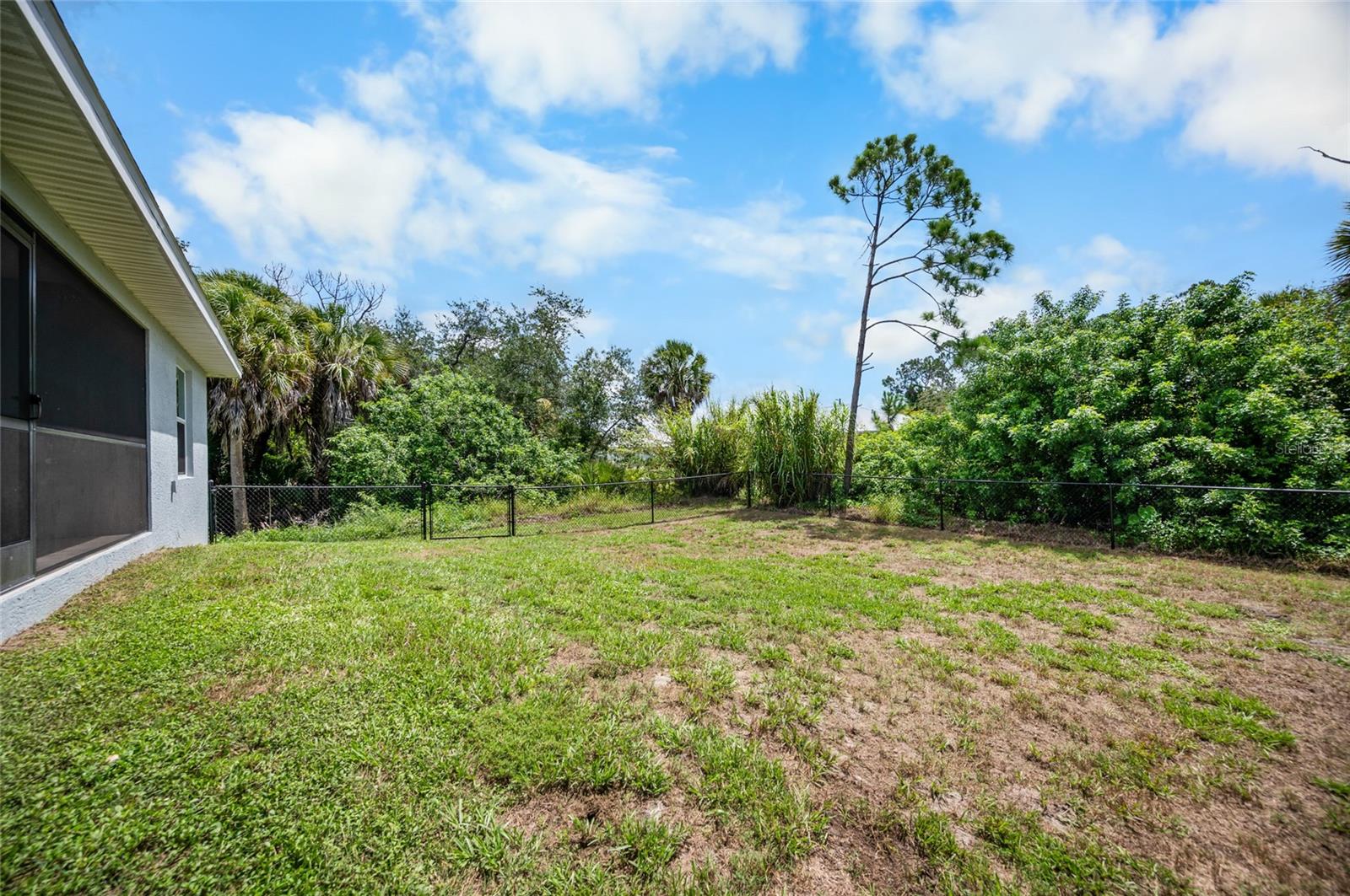 Fully fenced back yard