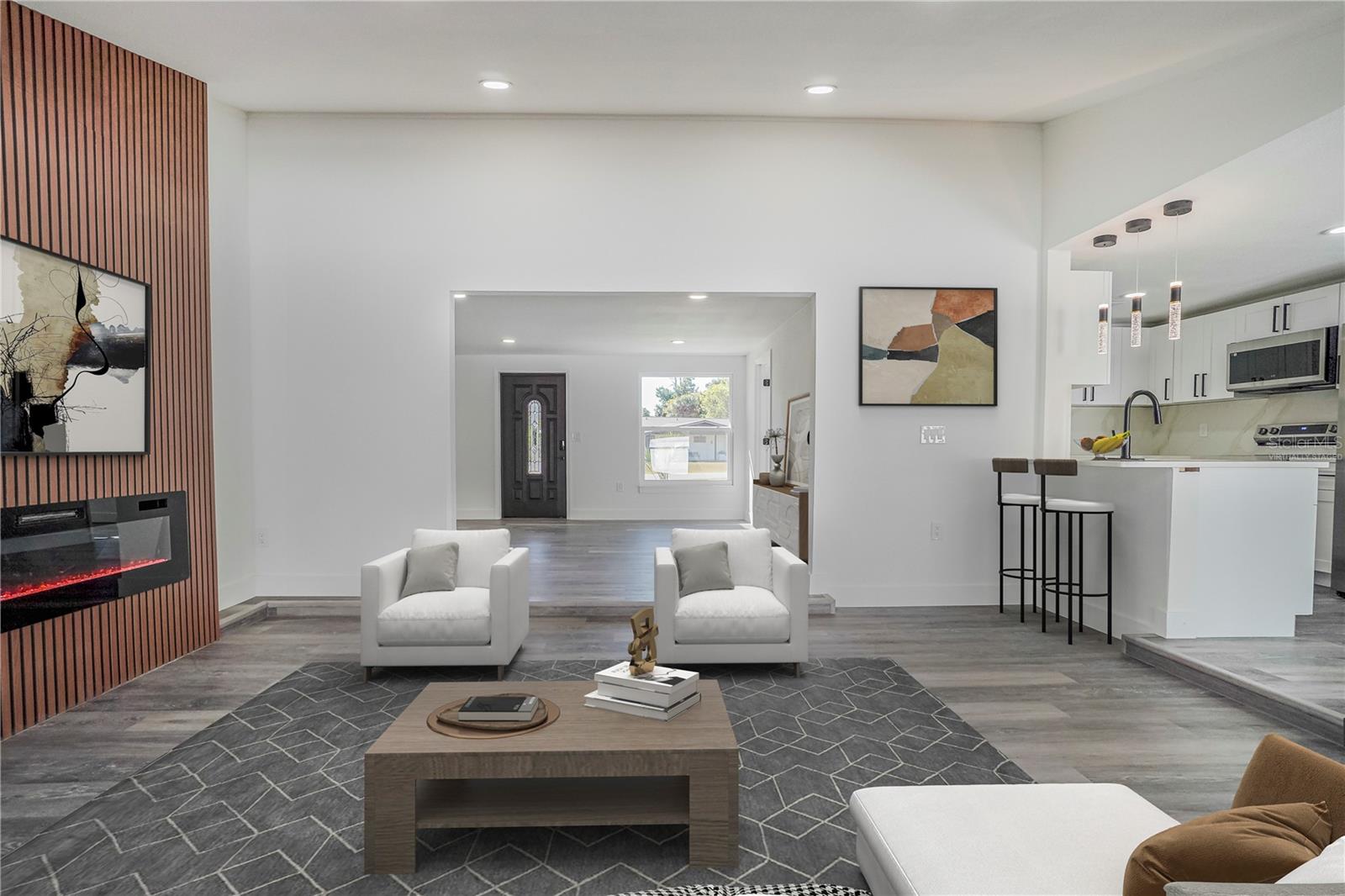 Virtually staged Family Room