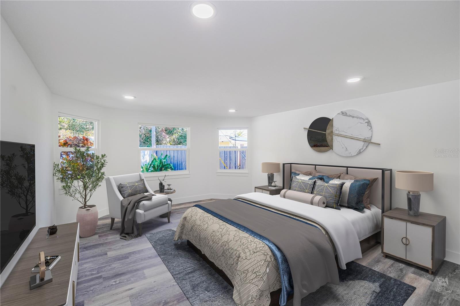 Virtually staged bedroom 1