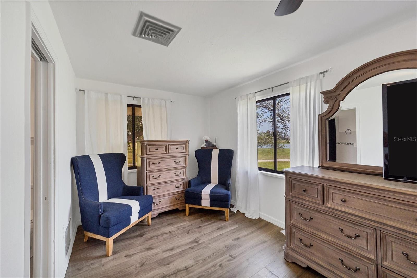Main bedroom sitting area and views