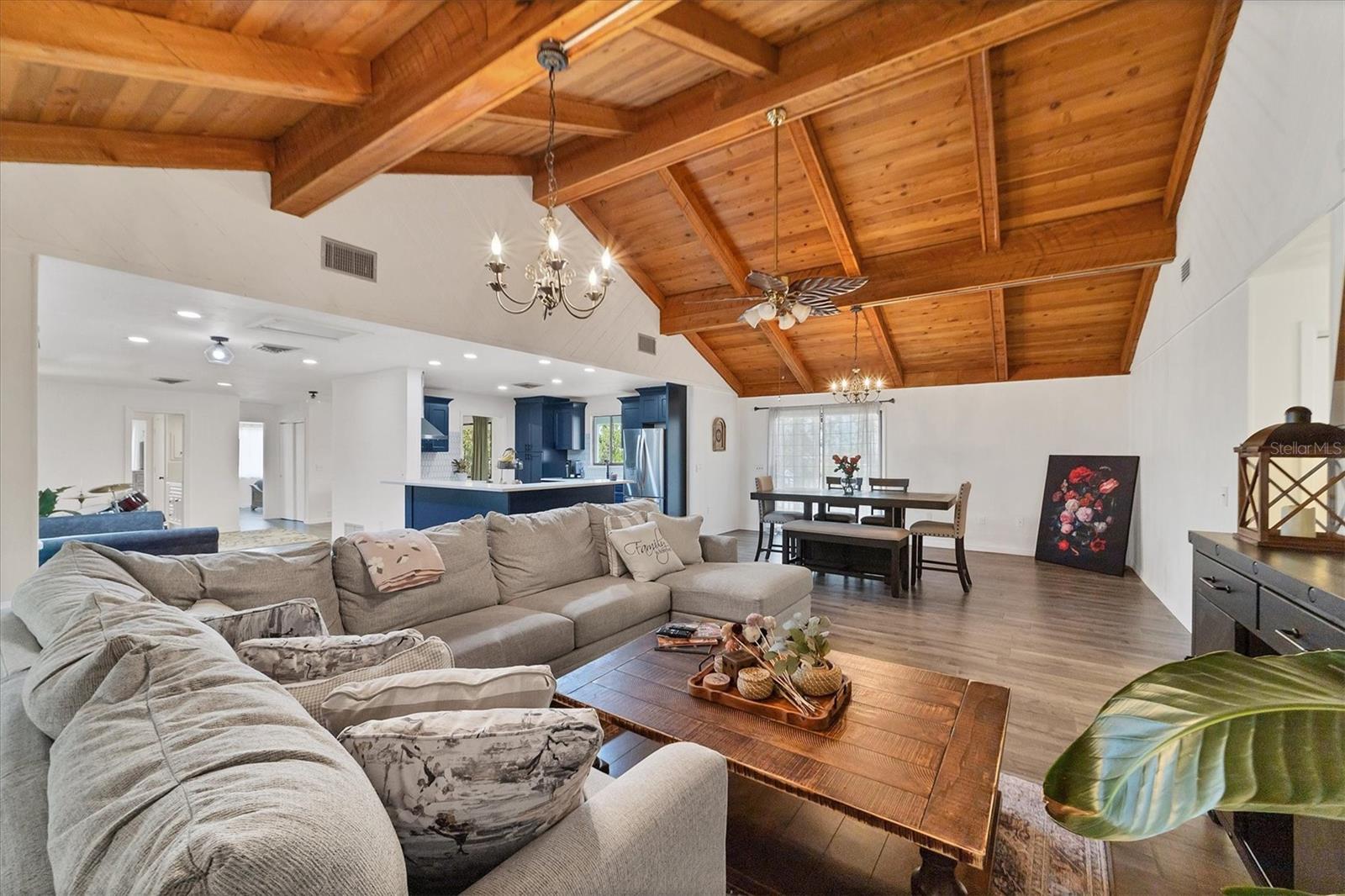 Great room, dining, kitchen open plan