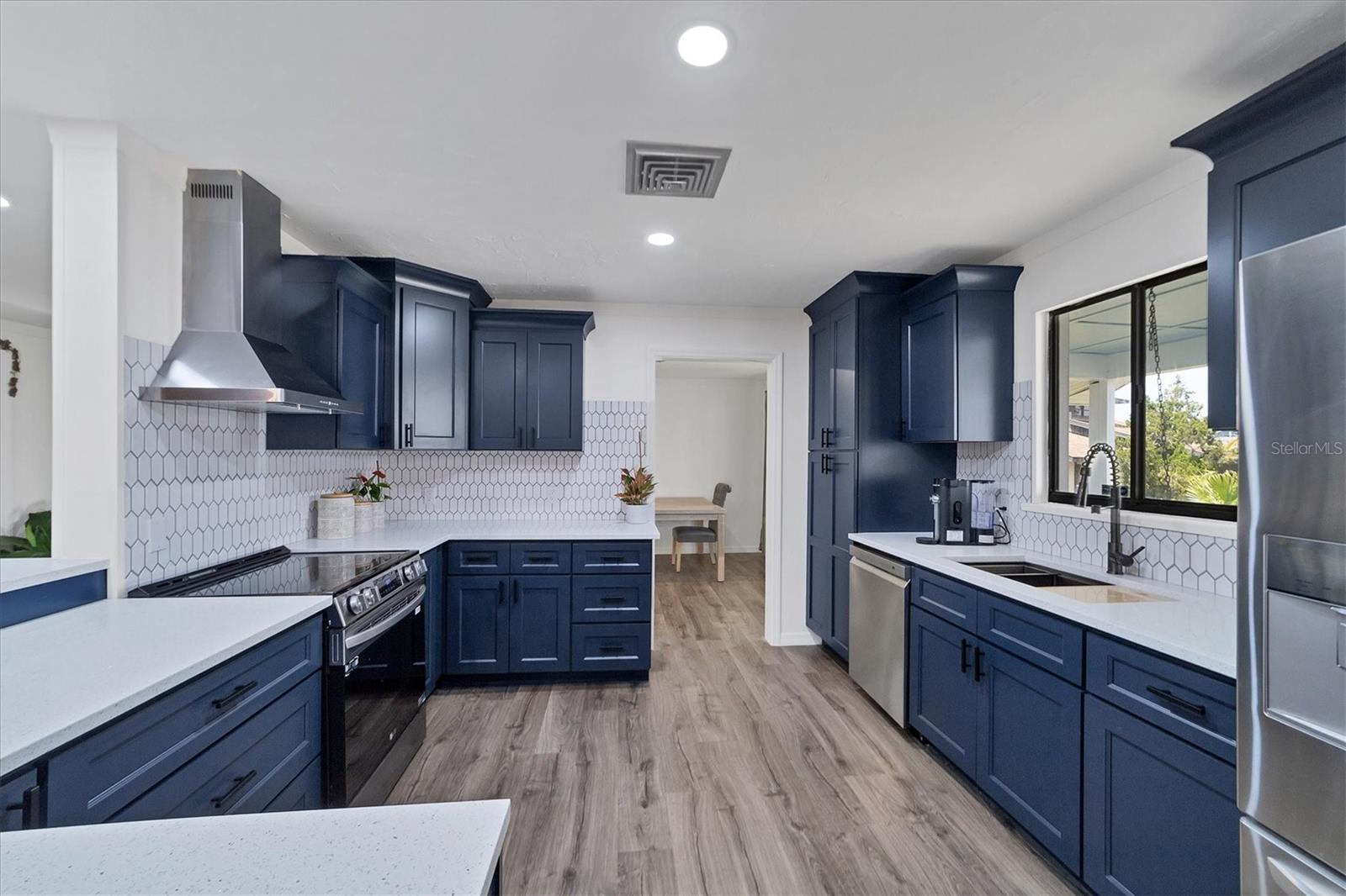 Kitchen looking info great room