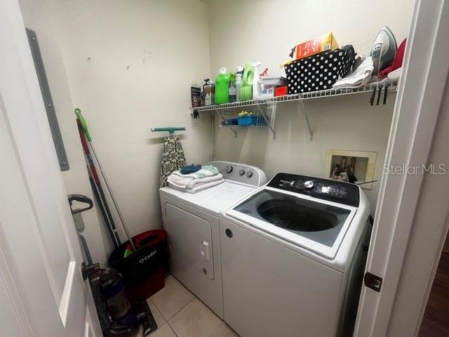 Laundry room with washer and dryer