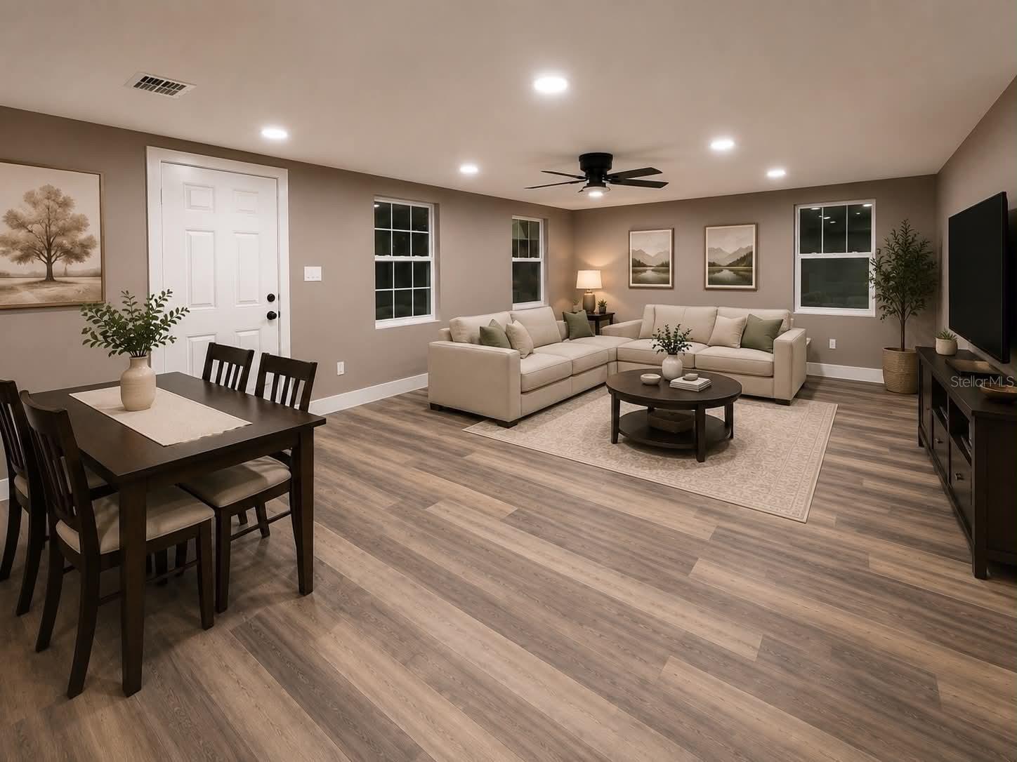 staged living room combo