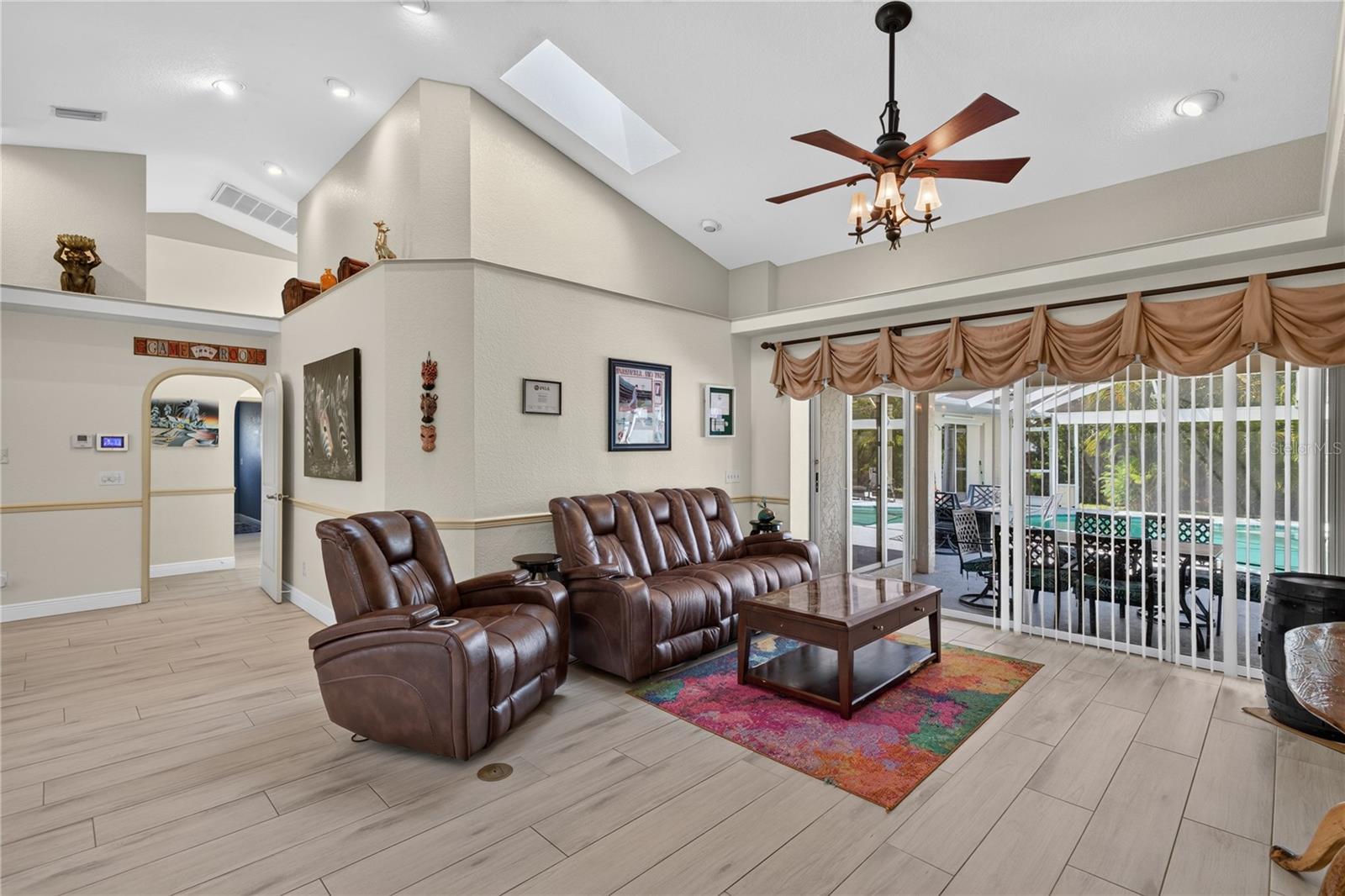 Family Room w/ pocket sliders