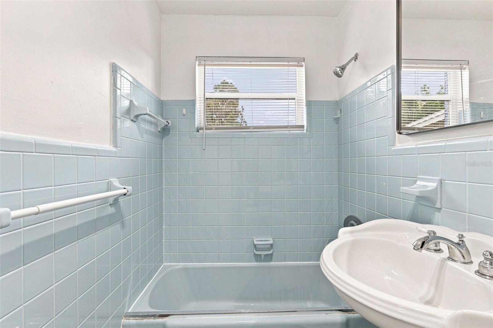 Full Bathroom with Pedestal Sink