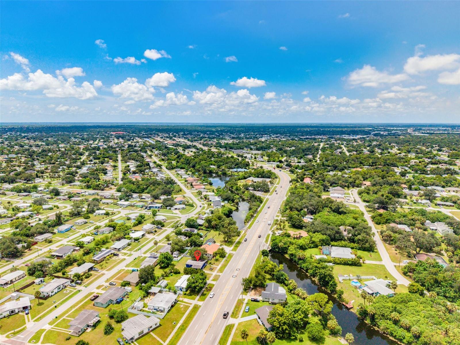 Aerial View of Home and Surrounding Neighborhoods