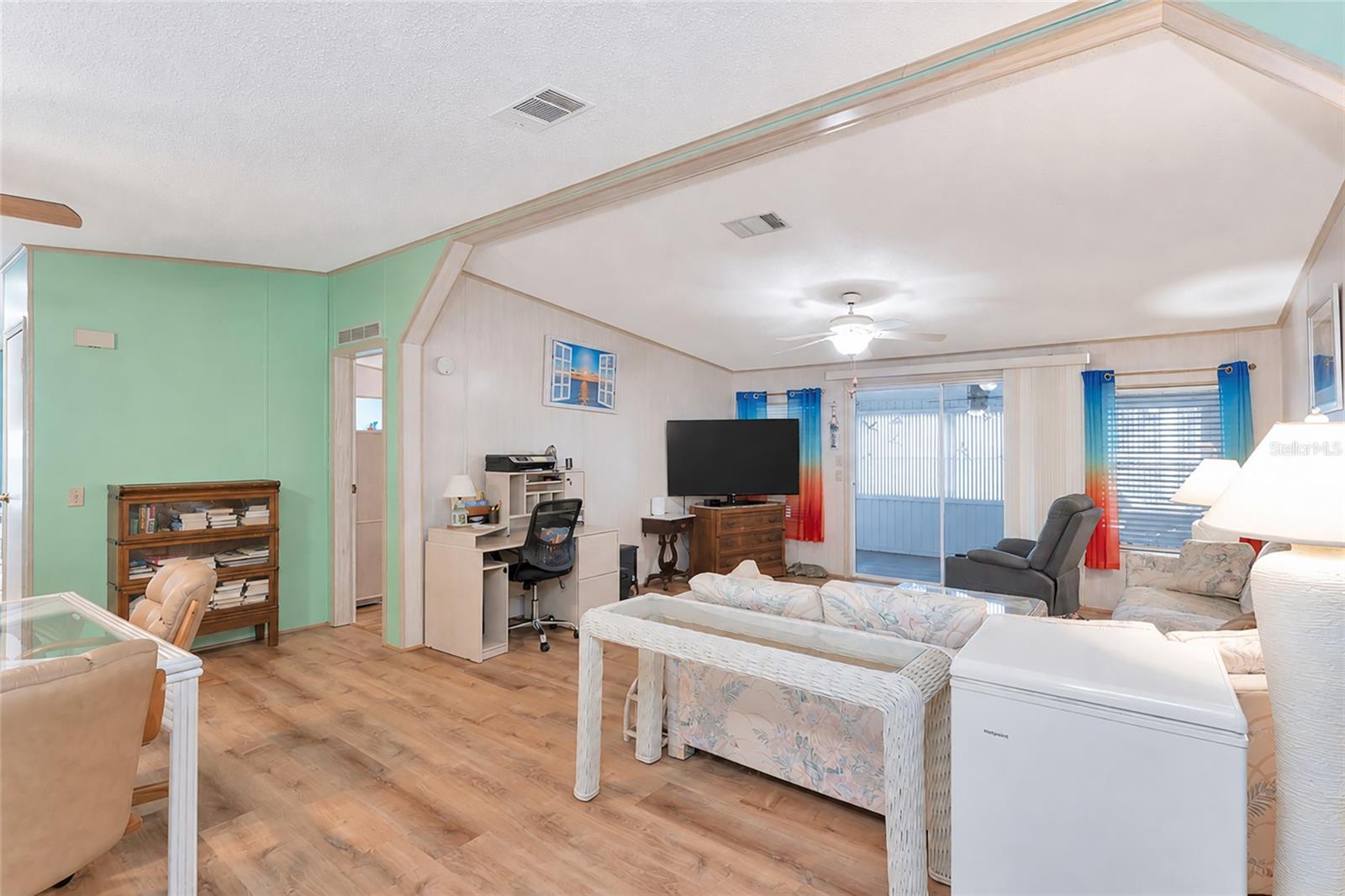 Open dining and living room space ideal for family gatherings