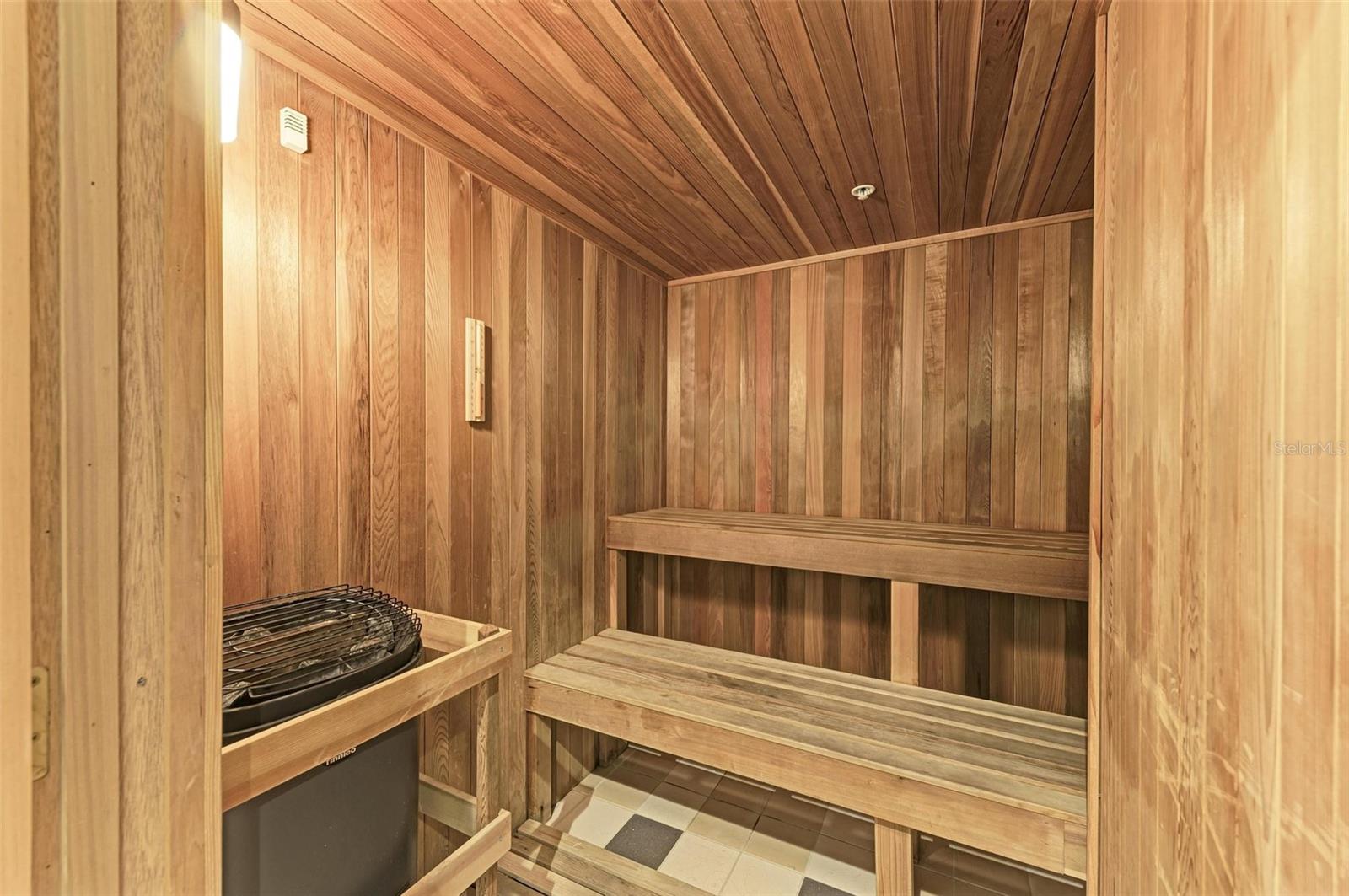 Sauna in both men's and ladies rest rooms