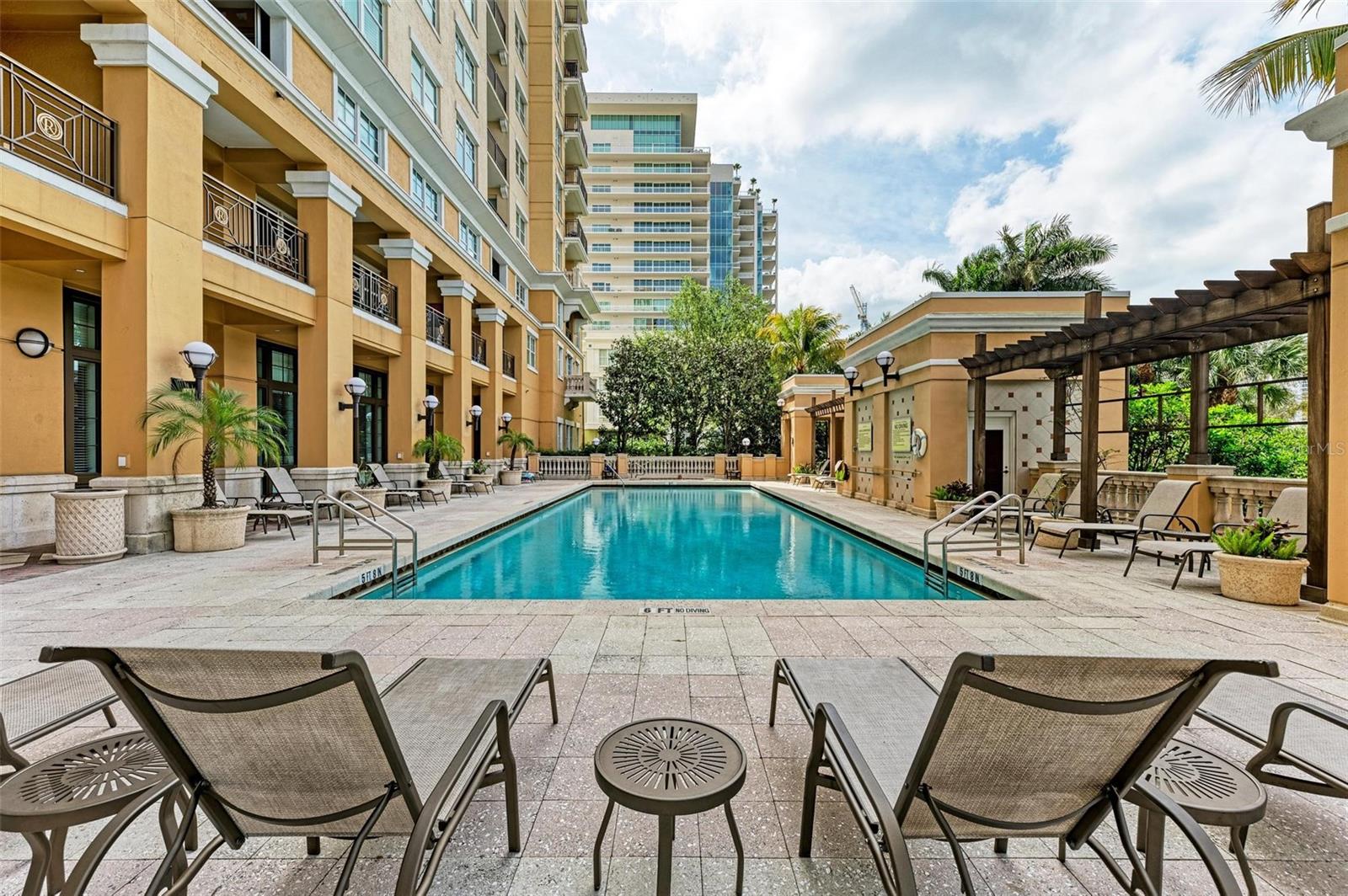 Lap pool with generous decking