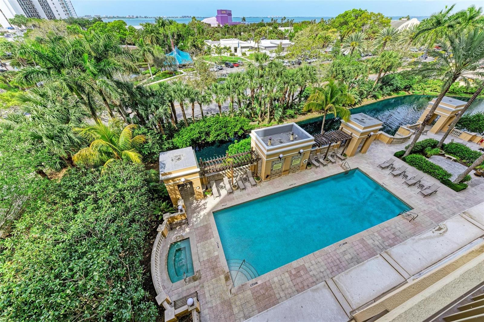 Lap pool with spa