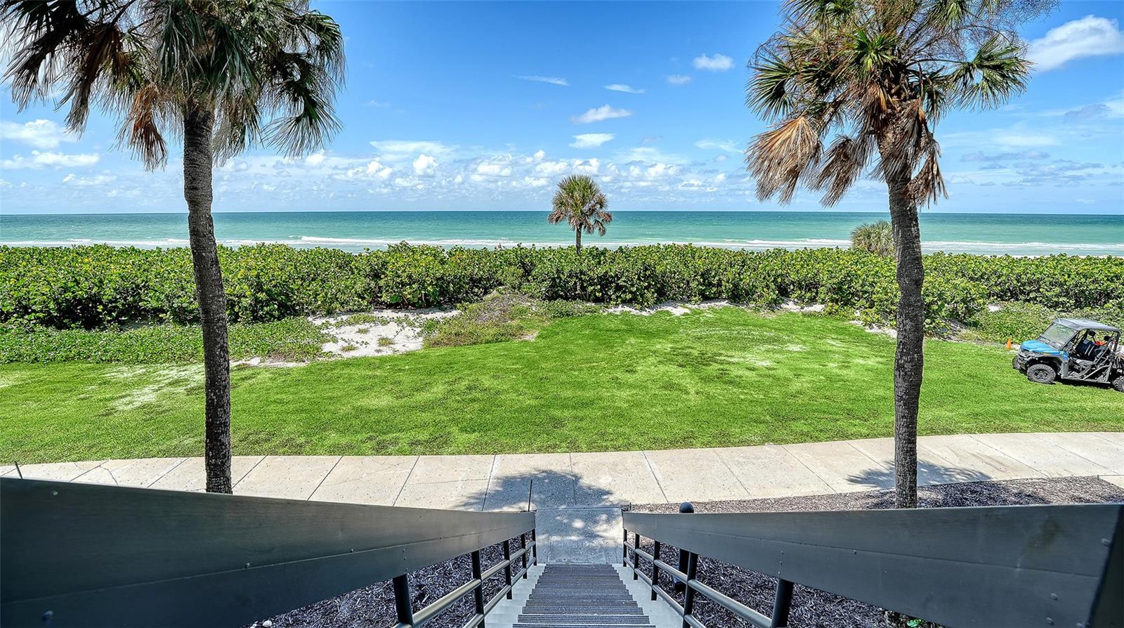 Private steps down to beach