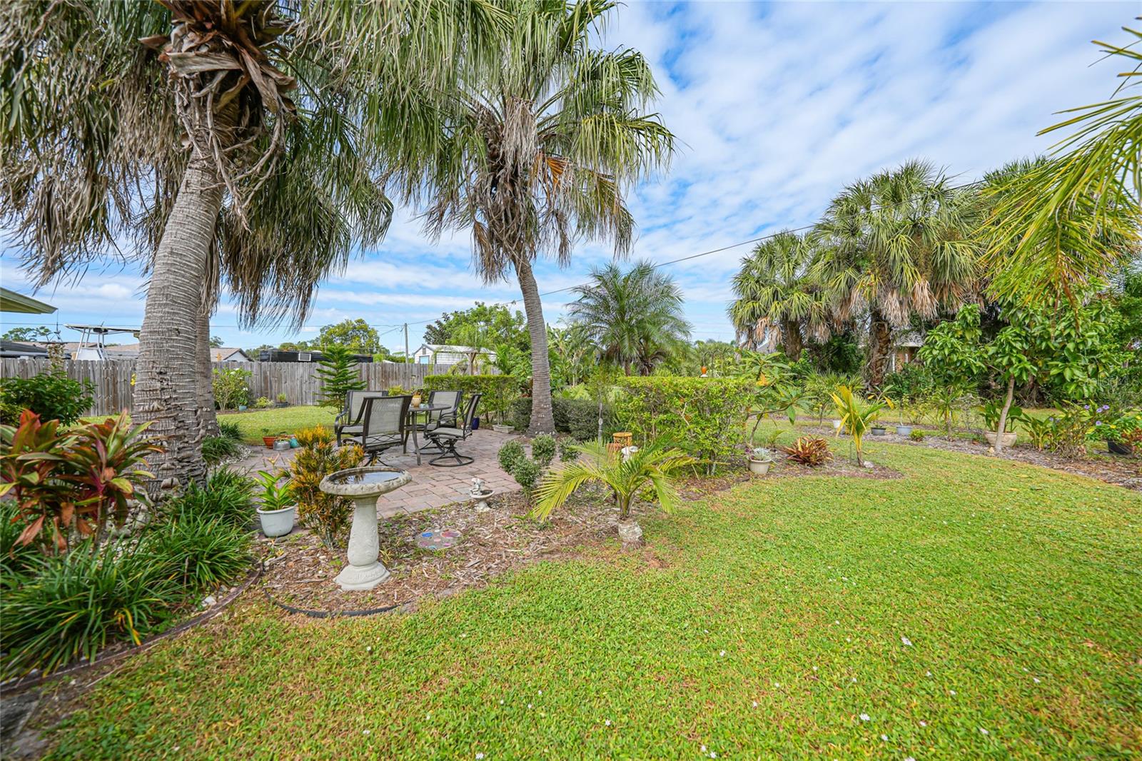 Lush Backyard Landscaping with Fruit Trees