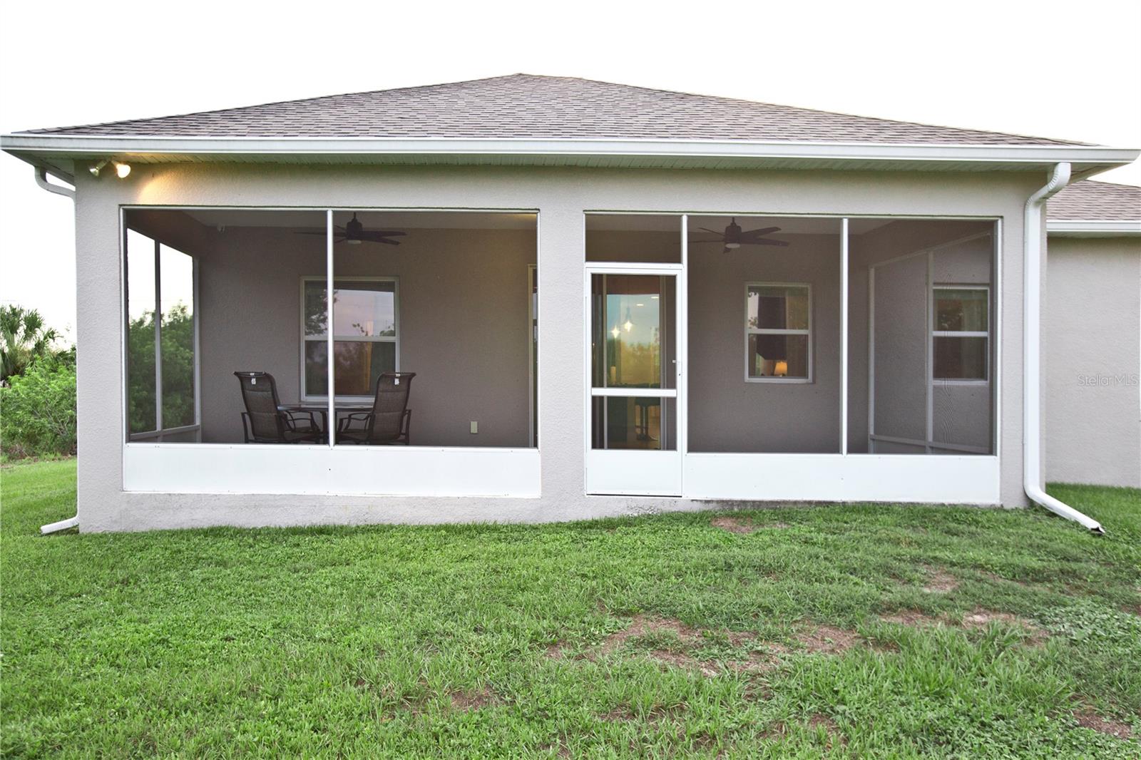 Thirty foot long screen porch